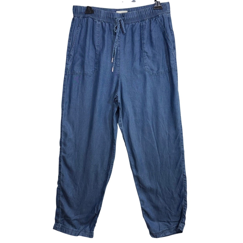 Land‎ N Sea M 31X27 Lyocell Chambray Pants Blue Stretch Summer Beach Vaca Soft